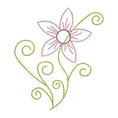*  7x Blumen verschiedene Formen * Doodle, wunderbar um kleine Stoffreste Bild 7