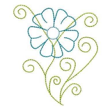 *  7x Blumen verschiedene Formen * Doodle, wunderbar um kleine Stoffreste Bild 8