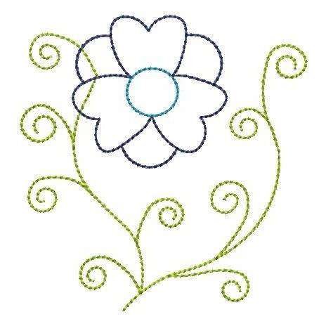 *  7x Blumen verschiedene Formen * Doodle, wunderbar um kleine Stoffreste Bild 9