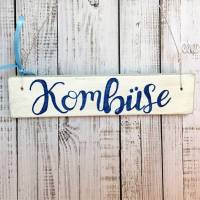 Holzschild, handbemalt, Türschild  "Kombüse", Küche, Hinweisschild, Schriftzug, Norddeutsch, Maritim, Geschenk zum Einzug, Einweihung,