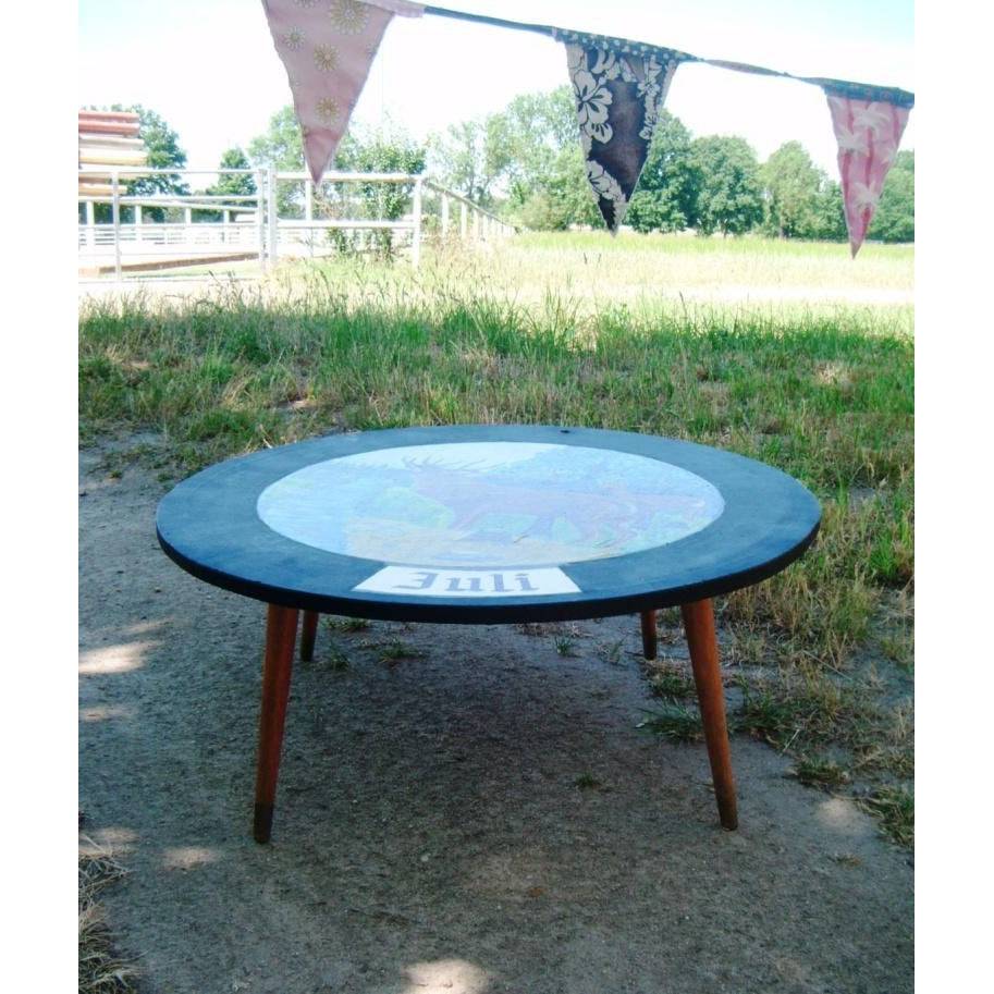 Beistelltisch Holz Tisch rund shabby chic redesign upcycling * Shabby Chic Handarbeit von pimp-factory