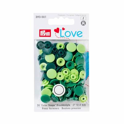 Prym Love Druckknöpfe Color Snaps Mix grün  30 Stk. 12,4mm
