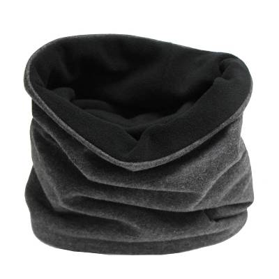 Wendbarer Halswärmer Loop Damen aus Jersey & Sportfleece – Schwarz, Grau, Blau – la miscela