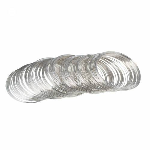 Memory Wire - Armreifdraht 0,6 x 55 mm stahlfarben 20 Ringe 
