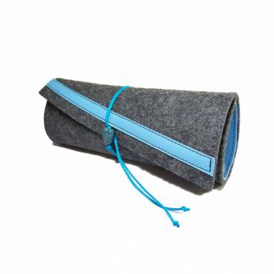 Stifteetui Federmäppchen Etui Wollfilz Filz Farbauswahl Leder für Schule Studium Arbeitsplatz Büro etc. Geschenk Schulanfang