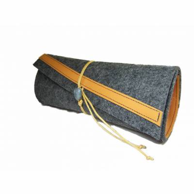 Stifteetui Federmäppchen Etui Wollfilz Filz Farbauswahl Leder für Schule Studium Arbeitsplatz Büro etc. Geschenk Schulanfang