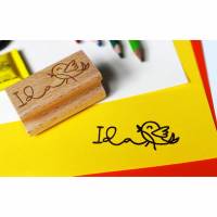 Kinderstempel mit Name und kleinem Vogel, Vorschulkind, Einschulung, Kindergartenkind, Schultüte, Einschulungsgeschenk