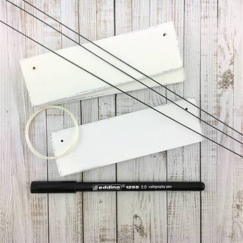 Holzschild Türschild DIY Set zum selber gestalten Vintage Deko individuell Holz personalisierbar Schild selbst beschriften mit Anleitung