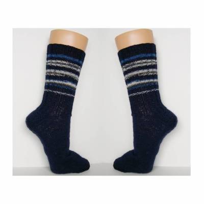 Herrensocken, Männersocken, dunkelblau, handgestrickte Socken Männer, Wollsocken, Ringelsocken Herren, Mustermix-Socken