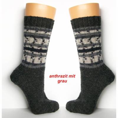 Herrensocken, Männersocken, anthrazit, grau, hellbraun, handgestrickte Socken Männer, Wollsocken, Ringelsocken Herren