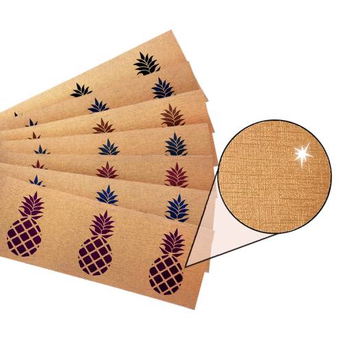 Metallic Bordüre - Bronze: Ananas 1 | Vinyl-Vliesbordüre - edler Metallic-Effekt - 18 cm Höhe