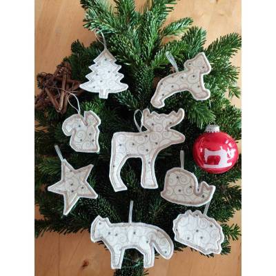 Weihnachtsbaumschmuck Set 8-teilig – Wiederverwendbarer Filz Baumschmuck für deinen Weihnachtsbaum