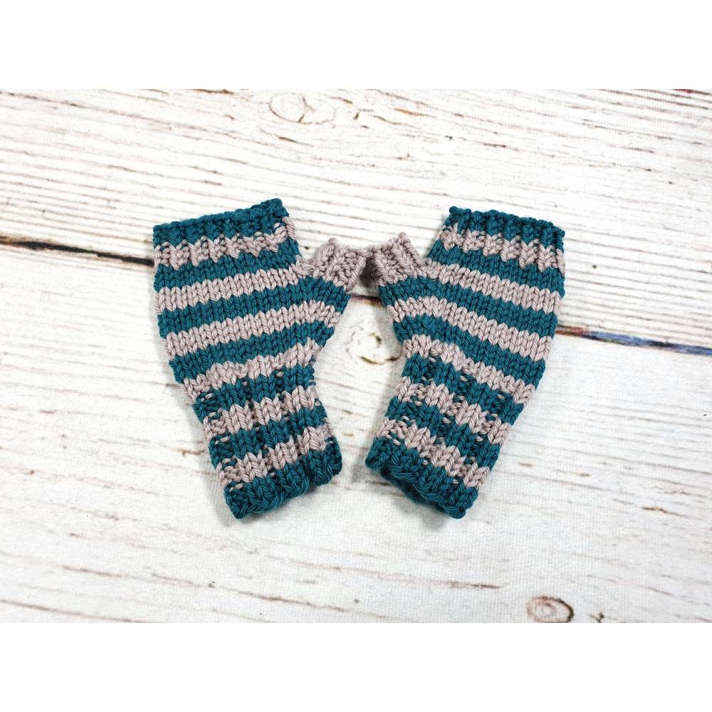 Gestreifte Handschuhe ohne Finger fr Babys in verschiedenen Farben  kologische Accessoires
