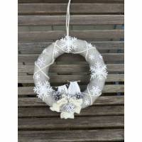 Winterkranz, Winter-Türkranz aus Filz, Deko-Kranz, Adventskranz mit Stoff-Eulen