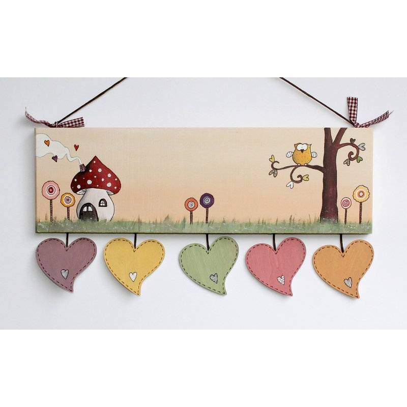 Personalisiertes Haustürschild Familie aus Holz – Handgemachtes Türschild mit Namen und Herzanhängern, wetterfestes Familienschild, dekoratives Eingangsschild, Familiengeschenk Bild 2
