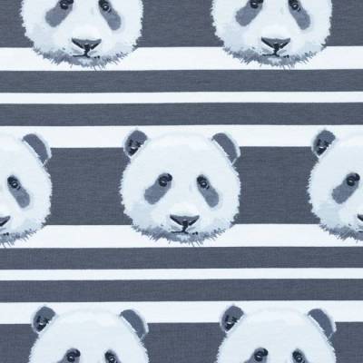 13,90EUR/m Jersey "Panda" Streifen grau