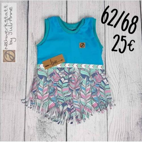 Boho Tunika mit Fransen #Federn Gr.74/80