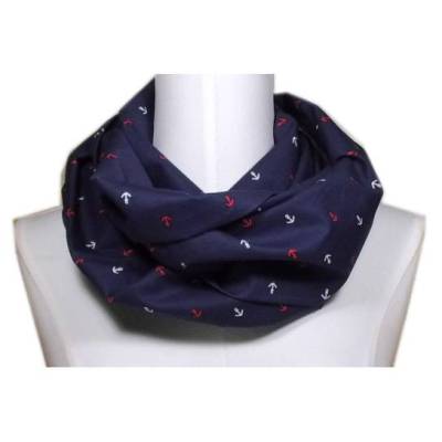 Schlauchschal für Frauen Loop weiß blau Anker maritim rot Schal Halstuch Geschenk 