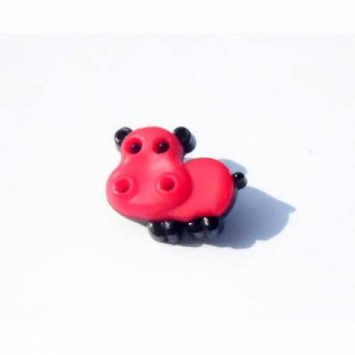 Seco Kinder-Knopf Nilpferd Hippo rot 18 mm 