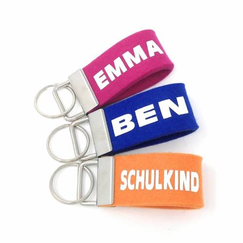 Schlüsselanhänger Schulkind auf Wunsch mit Namen personalisiertes Geschenk zur Einschulung Schulanfang Schulkind