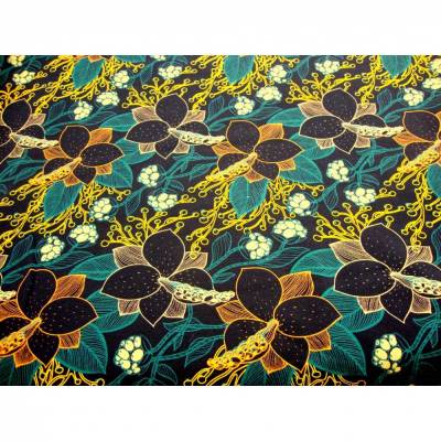 French Terry Sweat große Blumen – Herbststoffe als Meterware zum Nähen von Kleidern, Jacken & Hoodies