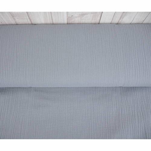 Musselin grau hellgrau, Double Gauze Windelstoff, Stoff Meterware