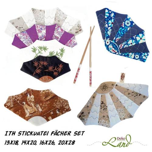 ITH Stickdatei Fächer Set – 11 Designs in 4 Größen | Sofortdownload für Embroidery