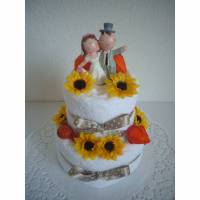 Hochzeitsgeschenke Herbst Geldgeschenke Torte orange Geschenk Hochzeit Handtuchtorte