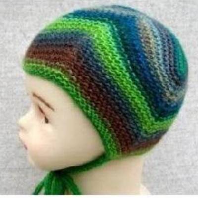Strickanleitung Teufelsmütze 4 Größen, Babymütze stricken, Strickmuster Zackenhaube, Babymützchen, Babymütze zum Binden, E-Book Babyhaube
