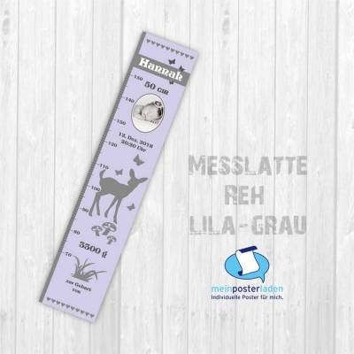 Geburtsdaten Messlatte: Reh - lila grau