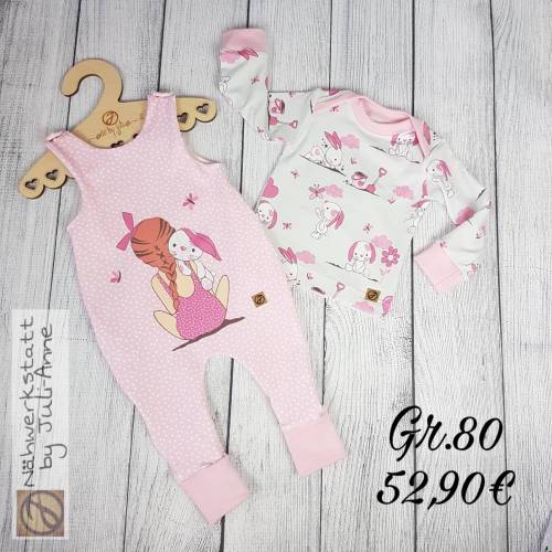 Newborn Set Mädchen - Strampler & Basic-Shirt #Knuddel-Buddel Gr. 80