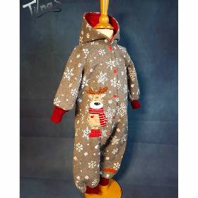 Sweatshirt Overall in Gr. 74 mit Schneeflocken und Winterelch Stickerei