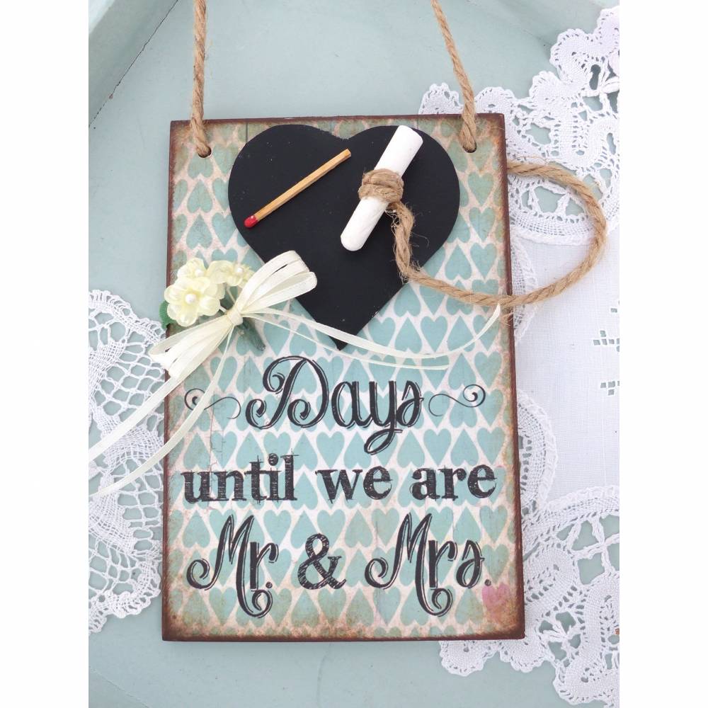 Tafel, Verlobung-Geschenk VOR der Hochzeit für´s Brautpaar Bild 9