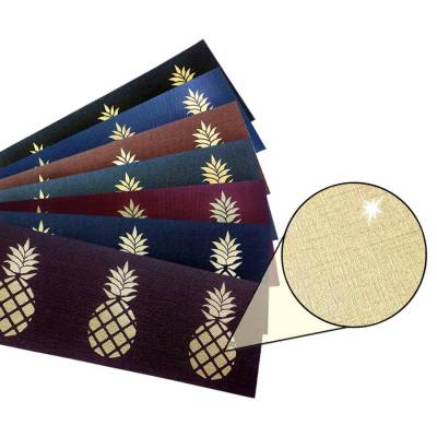 Metallic Bordüre - Gold: Ananas | Vinyl-Vliesbordüre - edler Metallic-Effekt - 18 cm Höhe