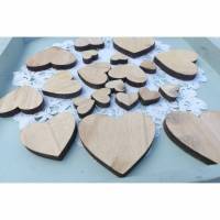 Deko-Herz, 20 St. Holz-Herzen, Hochzeit-Streudeko, Tischdeko