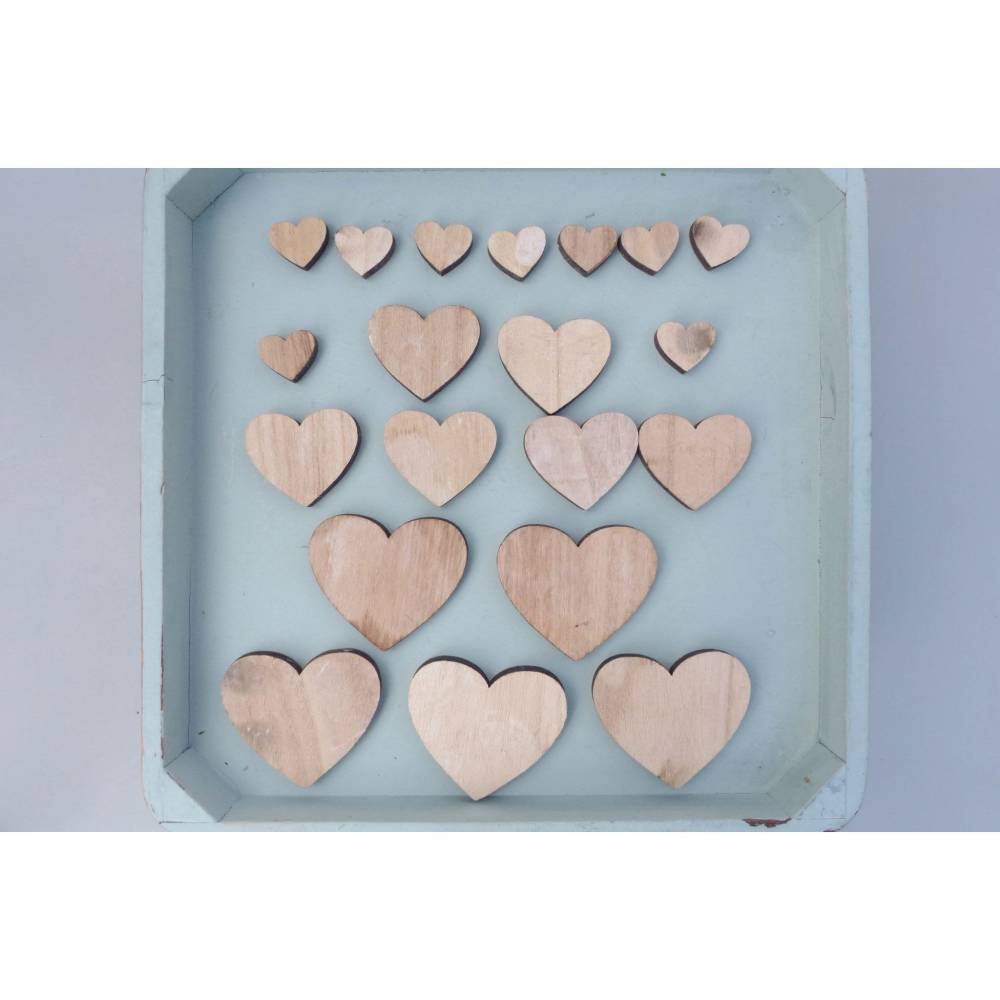 Deko-Herz, 20 St. Holz-Herzen, Hochzeit-Streudeko, Tischdeko Bild 6