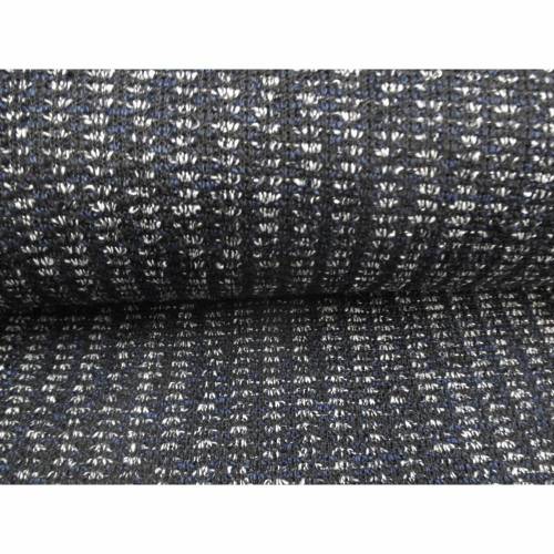 Mantelstoff, Jackenstoff, Bouclé Stoff , Mantelstoff, schwarz - blau  - wollweiß (1m/12,-€ )
