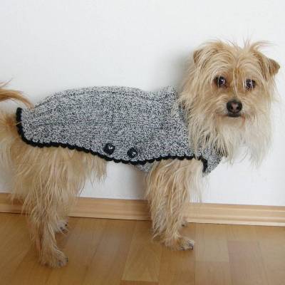 Handgestrickter Hunde-Pullover mit Rollkragen und Bauchlatz – Hundemantel in XS bis M, verschiedene Farben, Wintermantel Haustier