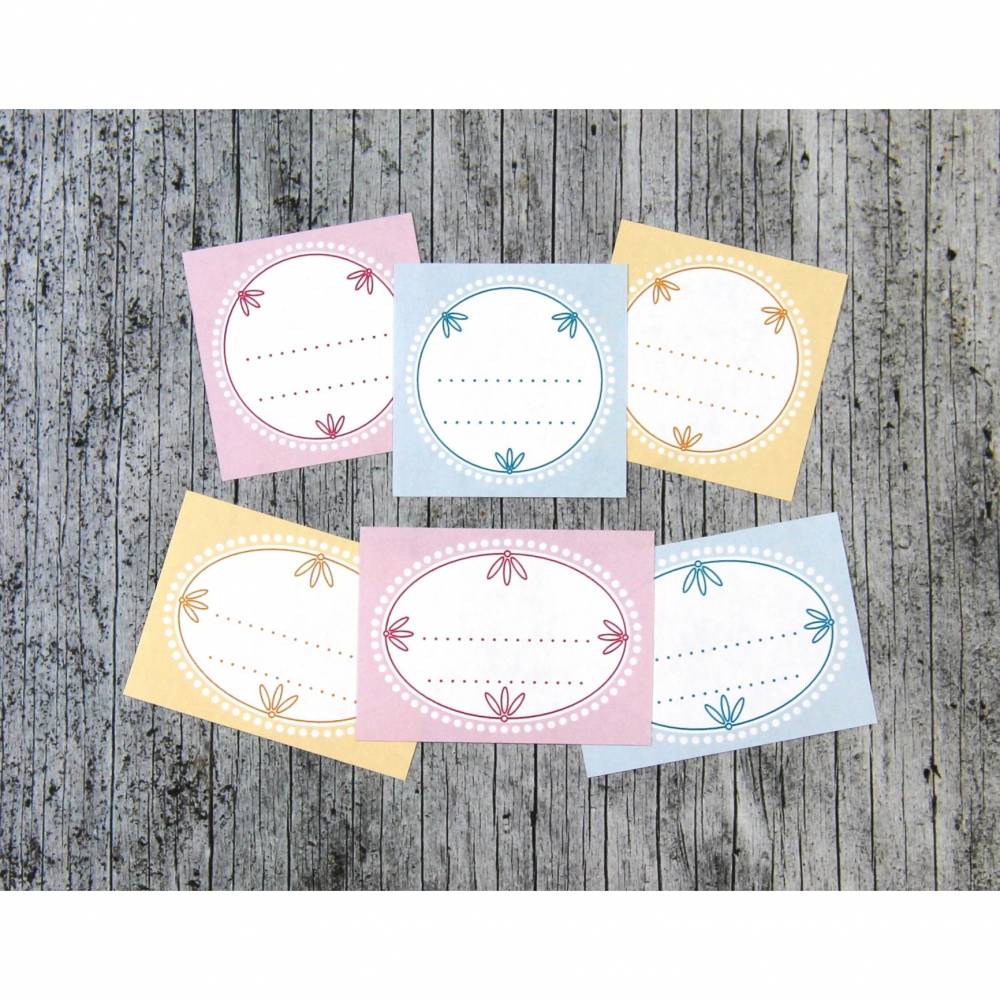 Einmachetiketten **PastellMix1** von ZWEIFARBIG 12 Stück gummiertes Papier Aufkleber Sticker Muster Marmelade