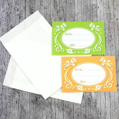 Etiketten **Nostalgie** von ZWEIFARBIG mit Samentütchen 10er Set Saatgut Aufbewahrung Garten eigenes Saatgut Aufkleber Sticker Papiertüte