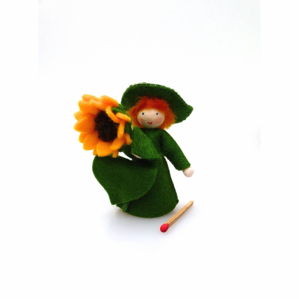 Blumenkind Sonnenblume, Jahreszeitentisch Sommer/ Herbst, Filzpüppchen Bild 2