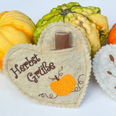 ITH Stickdatei Geschenkanhänger Herbst 2er SET 13x13cm