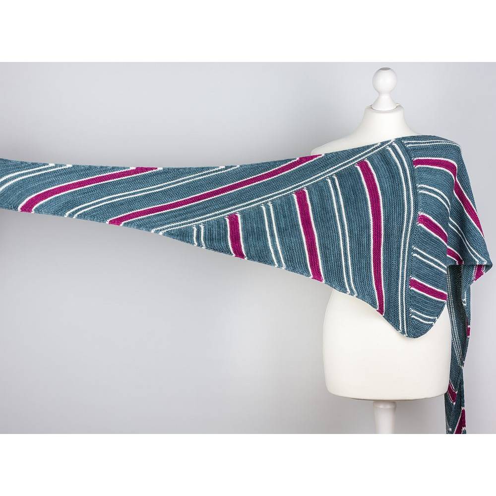 Strickanleitung Dreieckstuch mit Streifen Drifting Lines Bild 5