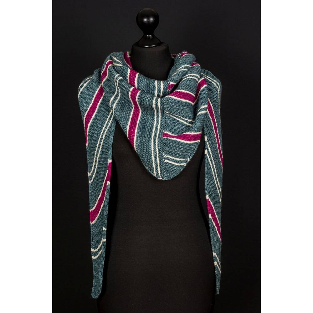 Strickanleitung Dreieckstuch mit Streifen Drifting Lines Bild 7