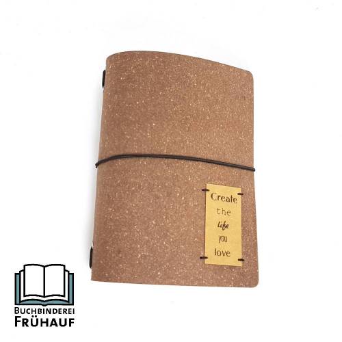 Travelers notebook aus recyceltem Leder Reisetagebuch Bullet Journal DIN A6 inkl. 3 auswechselbarer Hefte 