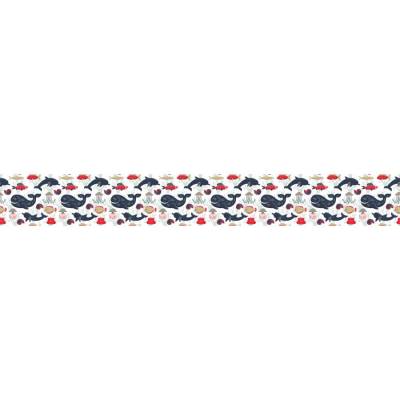 Kinderbordüre: Wale - Delfine - Fische - 18 cm Höhe