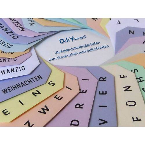 DIY, ebook, pdf, Adventskalender-Tüten zum Ausdrucken V1