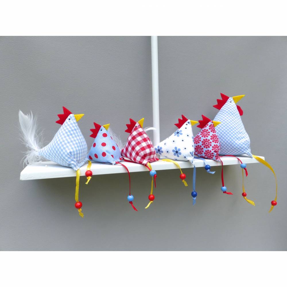 5 Hühner, 1 Hahn,  Osterdeko Bild 1