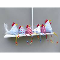 5 Hühner, 1 Hahn,  Osterdeko