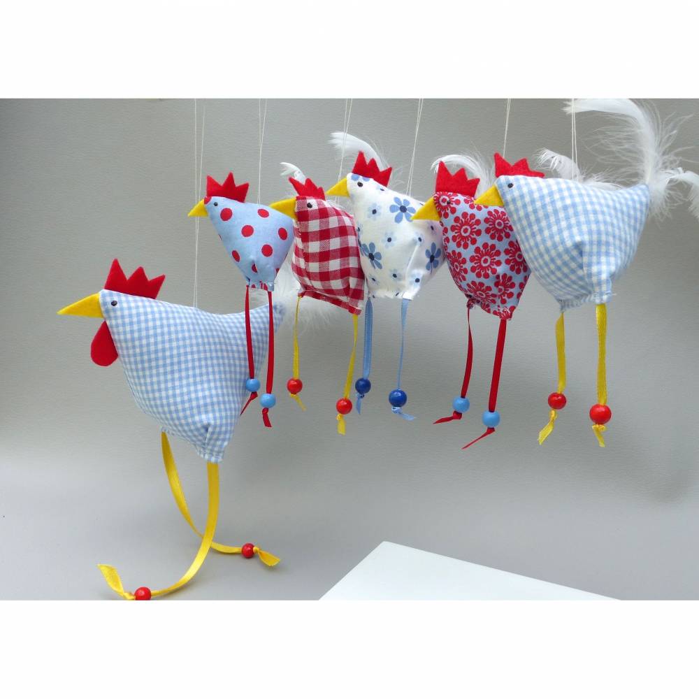 5 Hühner, 1 Hahn,  Osterdeko Bild 4